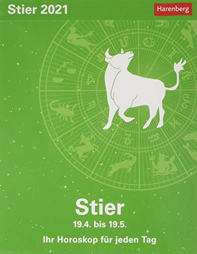 Stier Sternzeichenkalender 2021 - Tagesabreißkalender mit ausführlichem Tageshoroskop und Zitaten - Tischkalender zum Aufstellen oder Aufhängen - Format 11 x 14 cm: Ihr Horoskop für jeden Tag