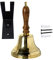 ARSUK Handglocke für Erwachsene, Holzklingel der letzten Bestellung für Schule, Weihnachtsmann, Abendessen, Weihnachtsfeier und ältere Menschen 23,8 x 10,7 x 10,5 cm, 510 g (4 Zoll Messing)