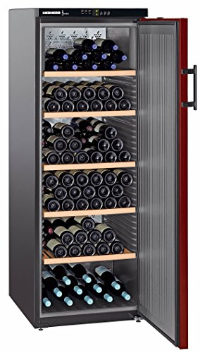 Cave à vin de service Liebherr WTR4211 - Cave de service- Capacité : 200 bouteilles - Froid statique - Noir / Bordeaux - Porte Pleine - 5 clayettes Bois d'acacias - classe A