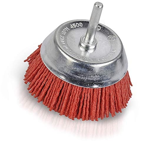 KREATOR Nylon Bürstenaufsatz Topfdrahtbürste Schaft ø 6 mm/Rundbürste ø 75 mm KRT150106