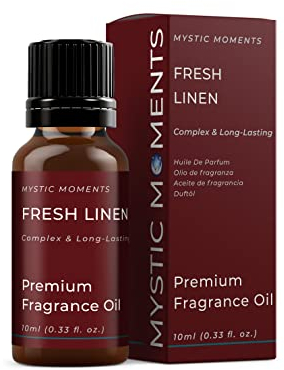 Mystic Moments | Olio di profumo di lino fresco - 10 ml - perfetto per saponi, candele, bombe da bagno, bruciatori ad olio, diffusori e articoli per la cura della pelle e dei capelli