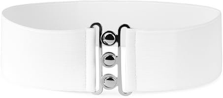 BlackButterfly 3 -Zoll elastischen Haken Schnalle Gürtel (Weiß, M)