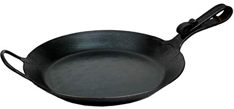 Alpenline Eisenpfanne handgeschmiedet, schmiedeeiserne Pfanne mit Schnabelstiel und Gegengriff Ø 32 cm