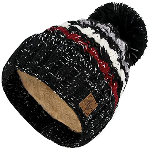 Morefaz Beanie Mütze London Wolle Strick Nordic mit Pom Pom Herren Damen Winter Warm Ski Snowboard Mützen MFAZ Ltd, Lolly 5, Einheitsgröße