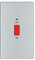 BG Electrical Large Cooker Control Switch Unit with LED Power Indicator, Double Plate, Double Pole, Screwless Front Plate, Premium Flatplate, Polished Chrome, 45A, FPC72