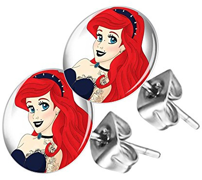 Piersando Ohrstecker Ohrringe Runde Kleine Stecker mit Motiv für Damen oder Kinder