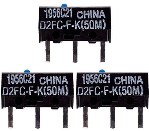 3X D2FC-F-K(50M) Mikroschalter Reparatur-Satz/Repair-Kit passend für Mäuse von Logitech, Razer, Roccat, SteelSeries und Weitere