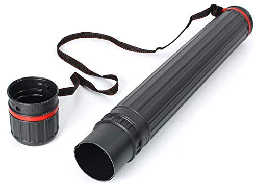 Adjustable Telescopic Drawing Tube 65cm to 110cm – A2 Paper Storage Tube with Shoulder Carry Strap – Art Work Case Teletube for Drawings, Blueprints, Posters, Documents, Architects, Students & Artists