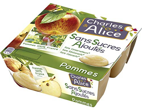 Charles et Alice Dessert de Fruits Pommes, 4 x 100g