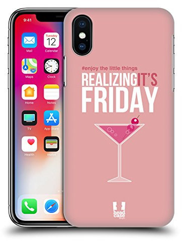 Head Case Designs Freitag Enjoy The Little Things Harte Rueckseiten Handyhülle Hülle Huelle kompatibel mit Apple iPhone X/iPhone XS