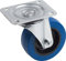 Metafranc Lenkrolle Ø 100 mm - 105 x 80 mm Platte - Elastisches Vollgummi-Rad - Weiche Lauffläche - Rollenlager - 150 kg Tragkraft / Transportrolle / Möbelrolle / Schwerlastrolle / 802600, Blau