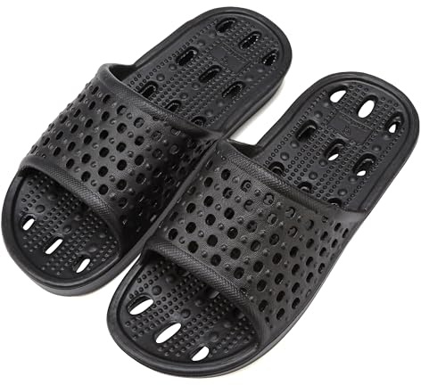 clootess Shower Shoes Slide for Men and Women Bath Non-Slip Holes Slipper