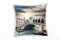 Paul Sinus Art City, türkis, braun, gelb, Venedig, Boote, Brücke, Italien Deko Kissen 40x40cm für Couch Sofa Lounge Zierkissen - Dekoration zum Wohlfühlen