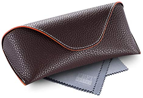 FEFI - Großes buntes Brillenetui - Sonnenbrillen Etui (Dunkelbraun)