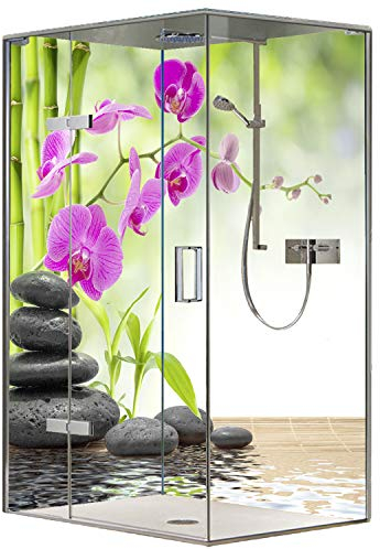 Original FLYERANDPRINT - SHOWER-PLATE, Alu-Dipond, OHNE FUGEN, Fliesenersatz, Duschrückwand, Wunschmaß, Dusche, Bad, Wandverkleidung, Wandverkleidung, DE-17-23 (Set mit 2 Platten, 90 x 200 cm)