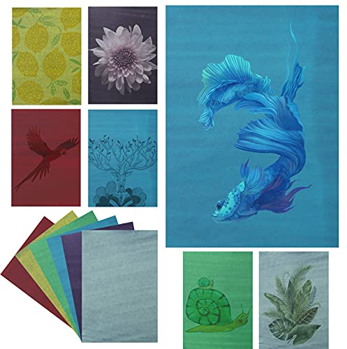 Gukasxi 30 Blätter Cyanotype Papier, hohe Empfindlichkeit, Sonnendruck, Naturdruck, 21,6 x 14 cm, A5,Sonne drucken Natur Druckpapier für DIY-Projekte