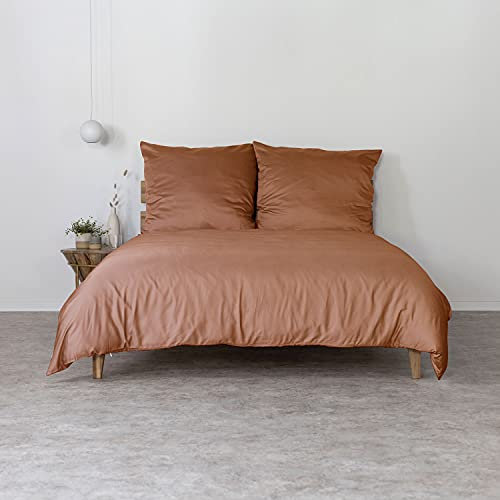 AGA.PIE Bambus Lyocell Bettwäsche-Set 200x200 + 2X 80x80 cm - Rost-Braun, 100% Bio Oeko-Tex 100, für Allergiker, Antibakteriell, Ganzjahres-Bettwäsche, Atmungsaktiv, Geruchshemmend, Besonders sanft