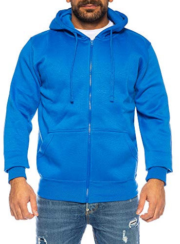 Raff & Taff Herren Zipper Hoodies Kapuzenjacke Sweatjacke Übergangsjacke Jacke Basic Schlicht bis 8XL (RT404 Royalblau, 7XL)