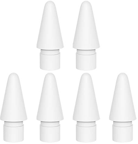Tip Compatible with Apple Pencil nibs 1st & 2nd Generation Tips and iPad Pro iPencil White (6 Pack)