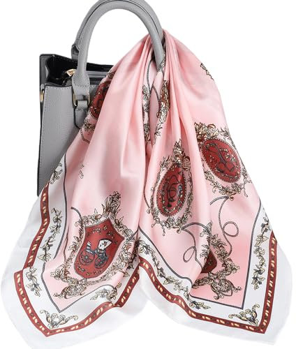KOOYOL Femme Foulard Carré de Soie Multi-motifs Foulards de la mode légère Carré Wrap Sentir soie Écharpes