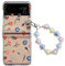 Funda para Galaxy Z Flip 4 con Cadena, CrazyLemon Transparente Teléfono Celular con Bisagra Protector Trasera Rígida para Samsung Galaxy Z Flip 4 5G 2022 para Mujeres Niñas - Flores Rosas Azules