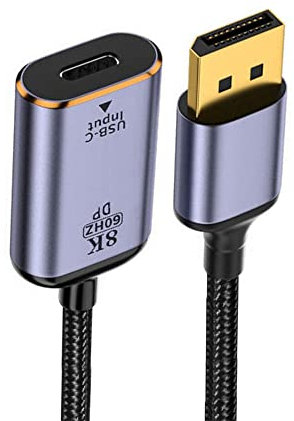 NFHK USB-C Tipo C hembra fuente a Displayport DP 1.4 fregadero HDTV Cable 8K @60Hz 4K @120Hz para tablet teléfono portátil