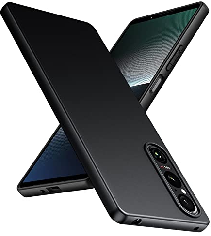TesRank Sony Xperia 1 V Hülle, Matte Oberfläche Soft Hüllen [Ultra Dünn] [Kratzfest] TPU Schutzhülle Case Weiche Handyhülle für Sony Xperia 1 V-Schwarz