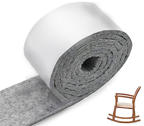 Furniture Pads for Hardwood Floor 1/5x51x2,Large Rocking Felt Roll Self Adhesive Strip, Soft Stick Chair Leg Pads, Floor Protectors