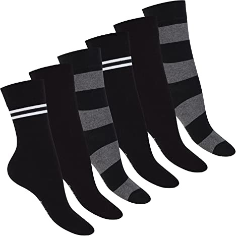 Footstar 6 Paar Damen Herren Ringel Socken Strümpfe mit Streifen