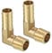 QUARKZMAN 10mm Púas a 1/4 PT Macho Rosca Tubería x 2uds 90 Grados Codo Latón Espiga Manguera Montaje para Aire Agua Combustible Neumática Manguera, Oro