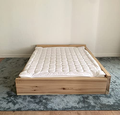 BYAKUYA Matratzenschoner, Matratzentopper 90x200cm aus Eukalyptus Tencel Lyocell und Baumwolle 90x200 cm, 140x200cm, 160x200, 180x200cm, Premium Weicher Topper Bezug Hautfreundlich (90 x 200 x 2 cm)