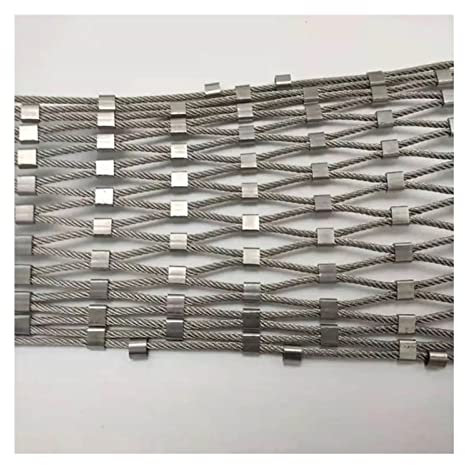 LXBAMKEA Acero Inoxidable Malla Jardín, Flexible Malla De Cables, Campo Fútbol De Granja Frontera Protección Red Cuerda Alambre, Escaleras Balcón Red Anticaída, Valla Decorativa (Color : Silver, Siz