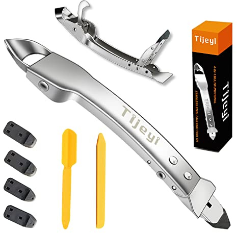 Caulking Tool Kit Stainless Steel Grout Removal Tool,4 in 1 Tile Caulk Tool