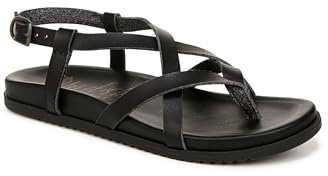 Blowfish Malibu Camden Flache Sandale für Damen, Schwarzes Kunstleder, Mittel, EU 37