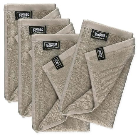 SCHÖNER WOHNEN Gästehandtücher 30x50 Dunkelbeige - Frottee Gästetuch Set im 4er Pack - Gesichtstücher Baumwolle Öko-Tex - klein - für Bad, WC, Baby, Kinder & Fitnessstudio - schnelltrocknend