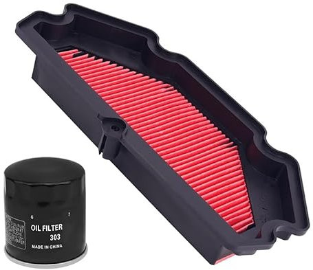 Moto Pulitore di Aspirazione Filtro Aria e Filtro Olio FOR KAWASAKI ER6F EX650 2013-2016 ER6N ER650 ABS 11013-0713 ER 6F 6N 650 (Color : Air and Oil Filter)