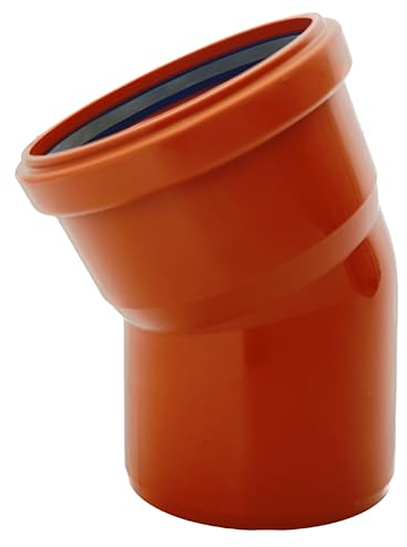 KG Bogen DN 110 30° PVC-U SN8 Winkel | Bogen mit Dichtung | für externe Entwässerungssysteme | Gummidichtung | Abwasser Installation | Kanalrohrsystem Abwasserrohr