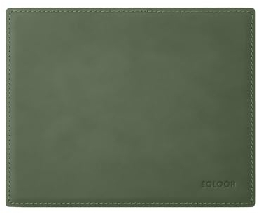 eglooh - Mercurio - Tapis de Souris en Cuir Vert cm 25x20 - Tapis Souris pour Bureau avec Coutures Artisanales et Fond Antidérapant - Made in Italy