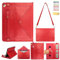 UUcovers Crossbody Handbag Case for iPad Pro 12.9 inch 2017/2015 Model (2nd and 1st Generation) with Pencil Holder/Shoulder Strap/Hand Strap/Stand Envelope Bag Magnetic Wallet Briefcase Cover, Red