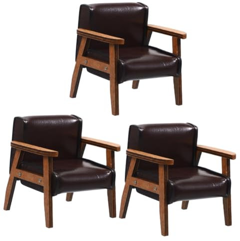 HEMOTON 3St Miniatursofa Wohnkultur Puppenhaus viktorianische Möbel Puppenhaus-Sofa-Couch Stühle im Freien Stuhlornament Mini-Stuhl selber Machen Jahrgang Sofasessel Lieferungen Modell