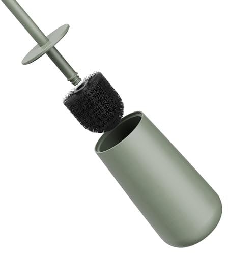 Bamodi Toilettenbürste und Halter Set - Effiziente Flecken- und Geruchsentfernung - Modernes Design und platzsparend Toilet Brush - Hält die Toilettenschüssel sauber - Grün