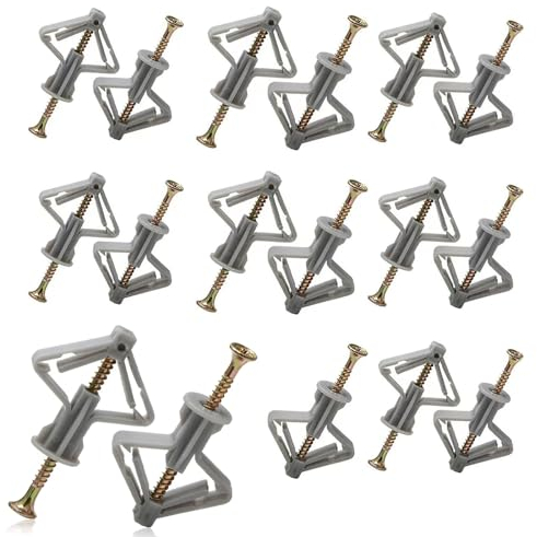 ROMOLY 60 PCS Hohlraumdübel - Gipskartondübel, M8*50 Trockenbauanker, Kunststoff Hohlraumdübel mit Schrauben - Hochleistungsdübel für die Hohlwandmontage