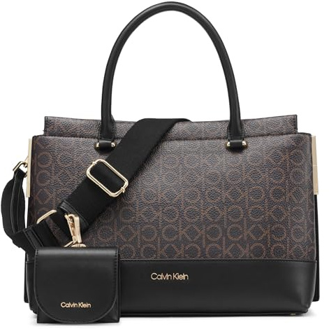 Calvin Klein Women's Bianca Triple Compartment Satchel Calvin Klein Bianca 3 Compartment Shoulder Bag