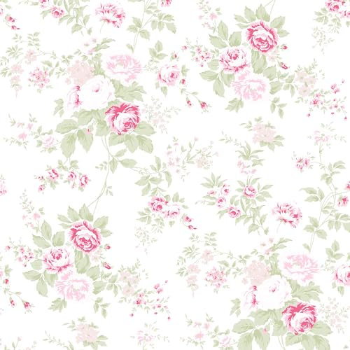 Graham & Brown Shabby Chic by Rachel Ashwell Wild Flower Pink Floral Wallpaper | Paste The Wall | Pink Floral | Eco-Friendly