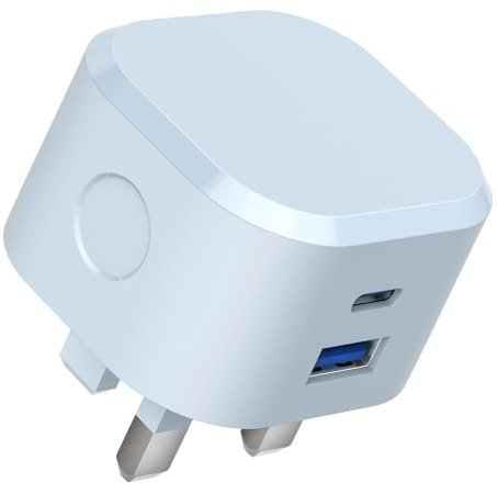 20W USB C Fast Charger Plug UK for iPhone Apple 16/16 Pro Max/15/15 Pro/15 Plus/15 Pro Max/14/13/12/11/X/XR/XS/SE 2020/8, USB and USBC PD Mains Charger Multi Type C Wall Charging for i Phone