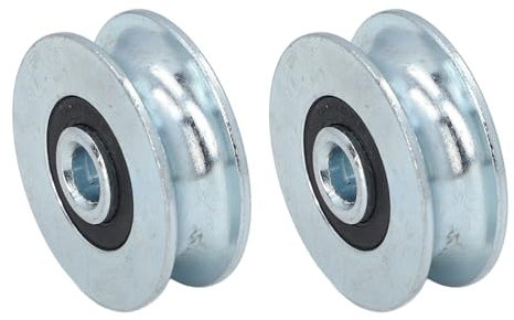 Puleggia 2 Pezzi, Diametro Esterno 40 Mm, Diametro del Foro Centrale 8 Mm, Puleggia in Acciaio Legato, con Cuscinetto a rotolamento.