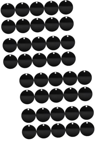 NUOBESTY 60piezas Placas De Acrílico Color Negro Para Manualidades y Creación De Llaveros Discos Acrílicos Para y Dibujo Accesorios