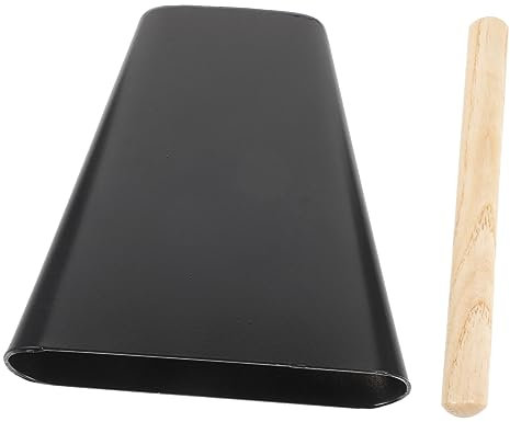 WESIEVYA Cencerro Metálico Madera Instrumento De Percusión Accesorios para Batería para Música De Salsa y Clases De Música