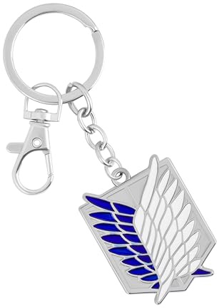 Attack on Titan Gifts, Anime Keychains with Chibi Characters, Wings of Freedom Emblem Charm