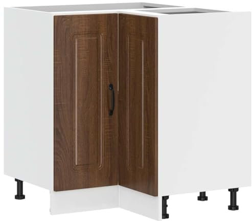 vidaXL Küchen-Eckunterschrank Kalmar Braun Eichen-Optik Holzwerkstoff, Eckunterschrank, Küchenschrank, Küchen-Eckunterschrank